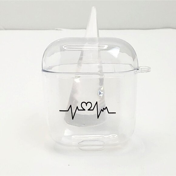 Airpods 1/2 Case Holder Clear Heart Pulse ECG - Picture 2 of 3
